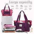 thumbnail image 4 of Gynky Travel Duffel Bag for Women Men Waterproof Carry On Expandable Duffle Tote Shoulder Weekender Overnight Bags w/ 3 Front Pocket/Wet Dry Pocket/Trolley Sleeve, Sport Dance Gym Luggage, 4 of 10
