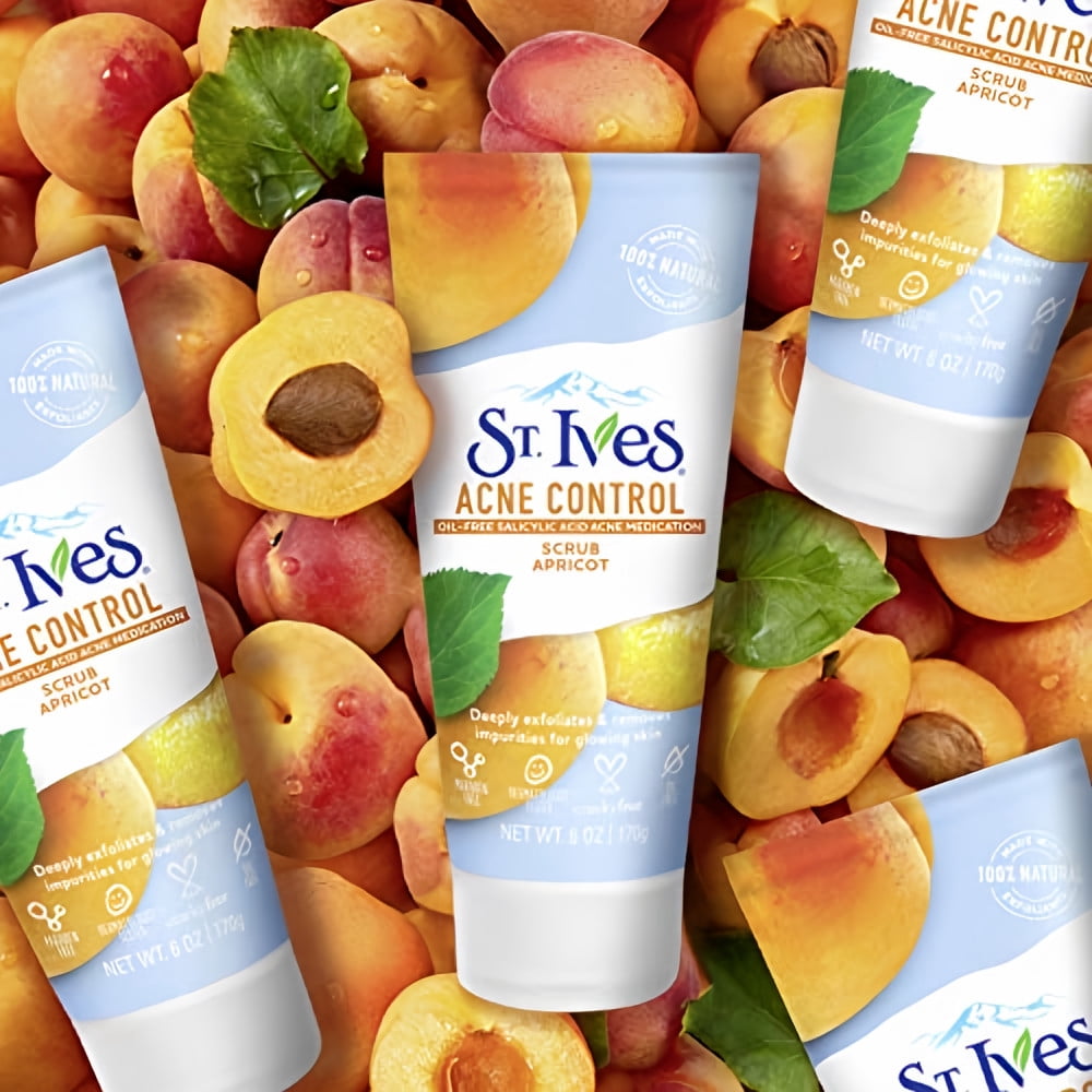St. Ives Acne Control Face Scrub, Apricot, 6 oz (Packaging May Vary) (Pack of 4)