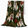 thumbnail image 2 of English Bulldog Christmas Pattern Poinsettias Boxes, Festive Pet Portrait Pattern, Warm Flannel Blanket for Living Room and Bedroom, Dog Lovers Christmas Gift, Pet Lover Home Decor, 2 of 9