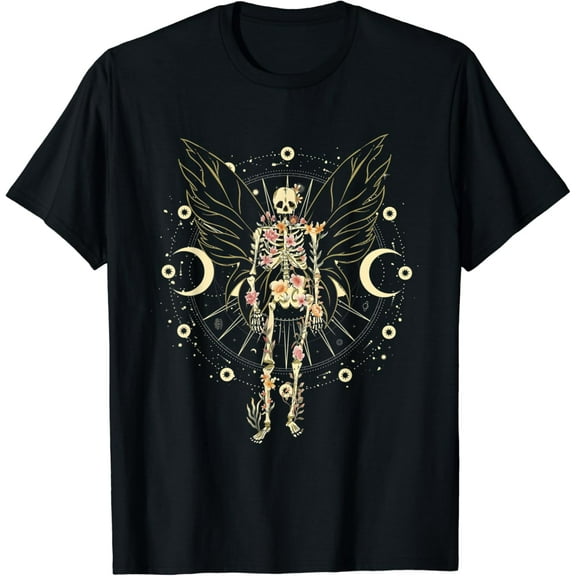 Velto Fairy Grunge Fairycore Aesthetic Butterfly Skeleton Gothic T-Shirt All Size S-5XL