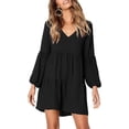 thumbnail image 2 of Vestido túnica de verano para mujer, escote en V, vestidos casuales fluidos y holgados, 2 of 7