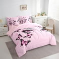 thumbnail image 3 of Manfei Pink Eyes 7-Piece Twin Bedding Sets,Kawaii Butterflies Bedding Comforter Set,Dreamy Fairy Tale Sheet Sets For Girls Boys,Ultra Soft Home Decor Reversible, 3 of 8