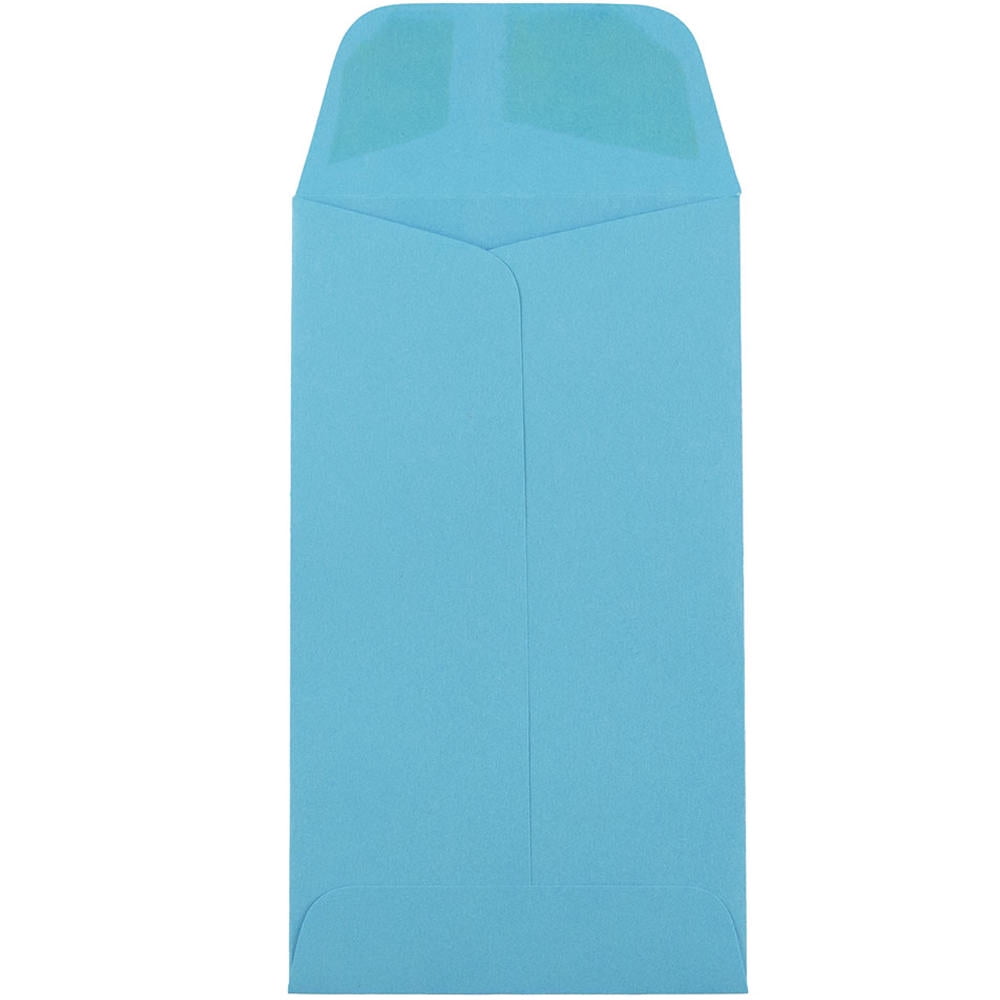 JAM Paper #6 Coin Envelopes, 3 3/8 x 6, Blue, 100/Pack