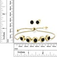 thumbnail image 2 of Gem Stone King 5.60 Ct Round Black Onyx 18K Yellow Gold Plated Silver Bracelet for Women, 2 of 2