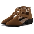 thumbnail image 3 of NECHOLOGY Botas Mujer Adulto Femenino Zapatos Botines para mujer Zapatos de mujer Tacón grueso Parte inferior gruesa Botas informales Malla transpirable Parte inferior Botas de otoño (Brown, 7), 3 of 7