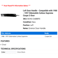 thumbnail image 2 of Left Door Handle - Compatible with 1988 - 1997 Oldsmobile Cutlass Supreme Coupe 2-Door 1989 1990 1991 1992 1993 1994 1995 1996, 2 of 2