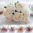 thumbnail image 4 of Yesbay Artificial Rose Bouquet Fake Silk Flower with Green Leaves Home Wedding Party Table Decoration, 4 of 9