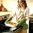 thumbnail image 6 of Oven Mitts and Pot Holders Set 4 Piece Heart Pattern Heat Resistant Cotton Kitchen Gloves for Baking Cooking Grilling and Serving Meals, 6 of 7