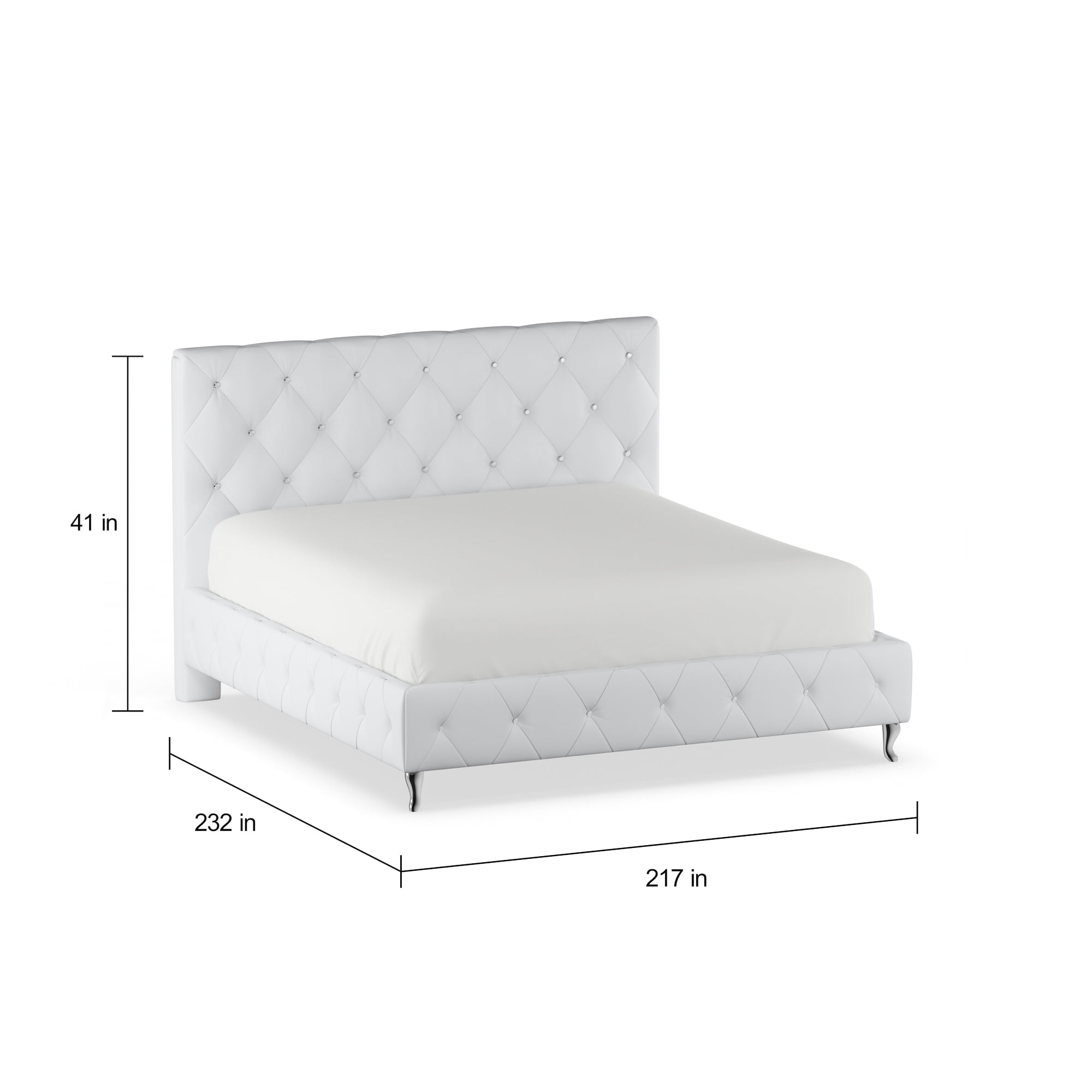 Martina bed with off-white shearling removable cover for 160 x 200 cm  mattress