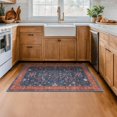 thumbnail image 1 of Washable Kitchen Rugs, 3x4 Area Rug for Large Entryway Indoor, Kitchen Mat, Small Rug for Living Room - Stain Resistant Non Skid Non Slip Rubber Backing, Boho Aethestic Décor (3x4 Navy Blue), 1 of 7