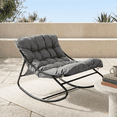 thumbnail image 2 of Ktaxon Rocking Chair with Cushion for Indoor Patio Lounge Rocker, Gray, 2 of 9