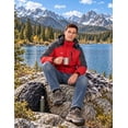 thumbnail image 3 of Men's Waterproof Ski Jacket with Fleece Lining - Winter Snow Coat for Hiking & Outdoor Sports Red Small, 3 of 9
