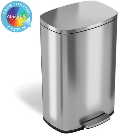 iTouchless SoftStep 13.2 gal / 50 L Stainless Steel Step Kitchen Trash Can