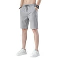 thumbnail image 2 of Bermuda Shorts for Men Summer Casual Lightweight Breathable Elastic Waist Straight Leg Athletic Shorts with Pockets, 2 of 7