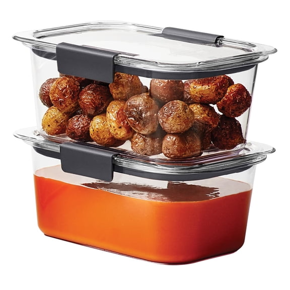 Rubbermaid Brilliance 4.7 Cup Medium Stain-Proof Food Storage Container, Set of 2