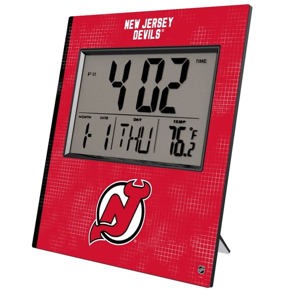 Keyscaper New Jersey Devils Cross Hatch Digital Desk Clock