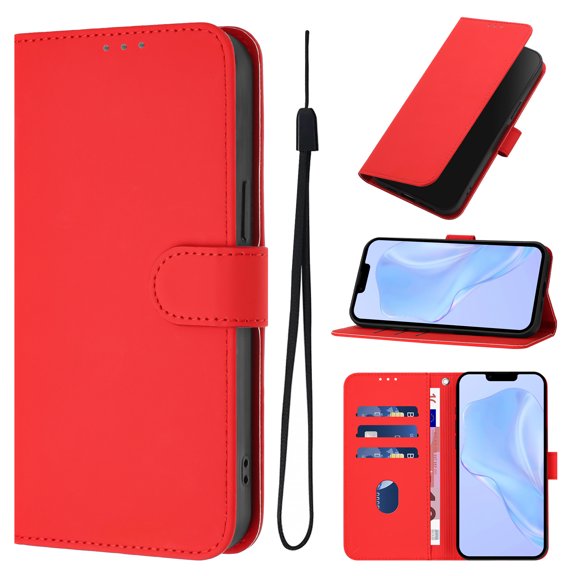 Allytechgroup Compatible with iPhone 13 Pro Max Wallet Case, Credit Card Holder PU Leather Flip Kickstand Protective Shockproof Cover Women Men for iPhone 13 Pro Max, Red