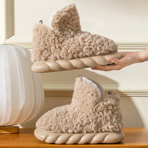 Cozy Slippers for Women and Men - Plush Warm House Shoes with Soft Insole & Anti-Slip Sole for Indoor/Outdoor Comfort