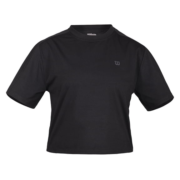 Crop Top Deportivo Wilson para Mujer Boxy Color Negro Talla M
