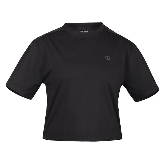 Crop Top Deportivo Wilson para Mujer Boxy Color Negro Talla CH