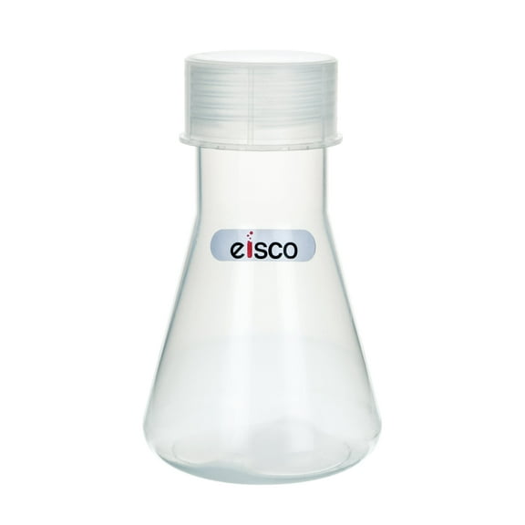 Conical Lab Flask with Screw Cap, 250mL - Translucent Polypropylene Polypropylene - Chemical Resistant & Autoclavable - Eisco Labs