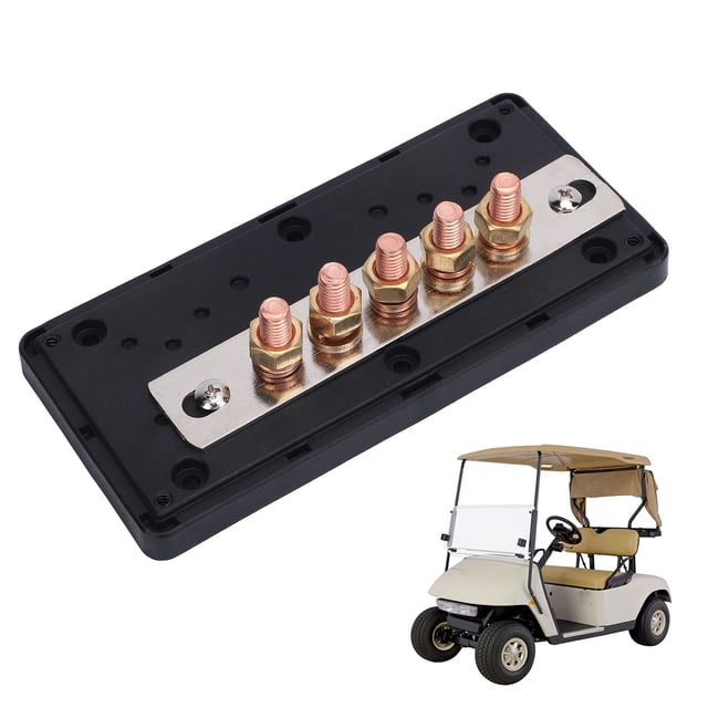 Power Distribution Busbar Marine Battery Bus Bar 5 Way Power Distribution Block DC48V 300A M8 X 5 Heavy Duty Safe Connection Marine Battery Bus Bar for Vehicles Boats