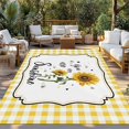 thumbnail image 2 of Sunflowers Outdoor Rug for Patio/Deck/Porch, Non-Slip Large Area Rug 6 x 9 Ft, Yellow Floral Botanical Checkered Farmhouse Indoor Outdoor Rugs Washable Area Rugs, Reversible Camping Rug Carpet Runner, 2 of 8