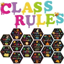 Back to School Decorations for Classroom 25 Pieces Class Rules Posters Laminated Inspirational Poster Bulletin Board Sets for Students Teachers Elementary Middle School
