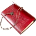 thumbnail image 3 of PU Leather Cover Notebook Blank Travel Journal Refillable Dairy Notepad Momory Planner Book Vintage Unlined Pages Binder Notes Book with Rope - A6 Size Thick Paper 160 Pages 7*5 Inches(Red), 3 of 8