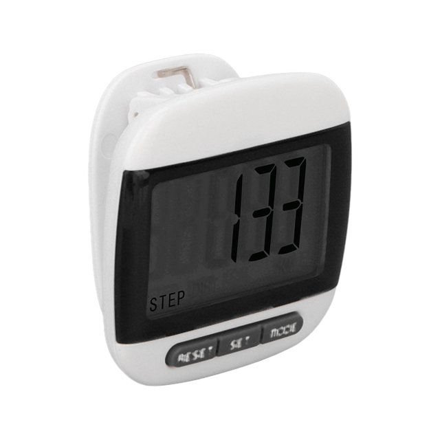 Pedometer, Large LCD Screen Step Counter Waist Clip 2 Measure Units Lightweight For Elderly For Exercise Black