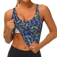 thumbnail image 4 of Fotbe Uncaria Flower Pattern Womens' Sports Bra Longline Wirefree Padded with Medium Support Sports Moisture-Wicking Workou Vest,Tank Top-Large, 4 of 9