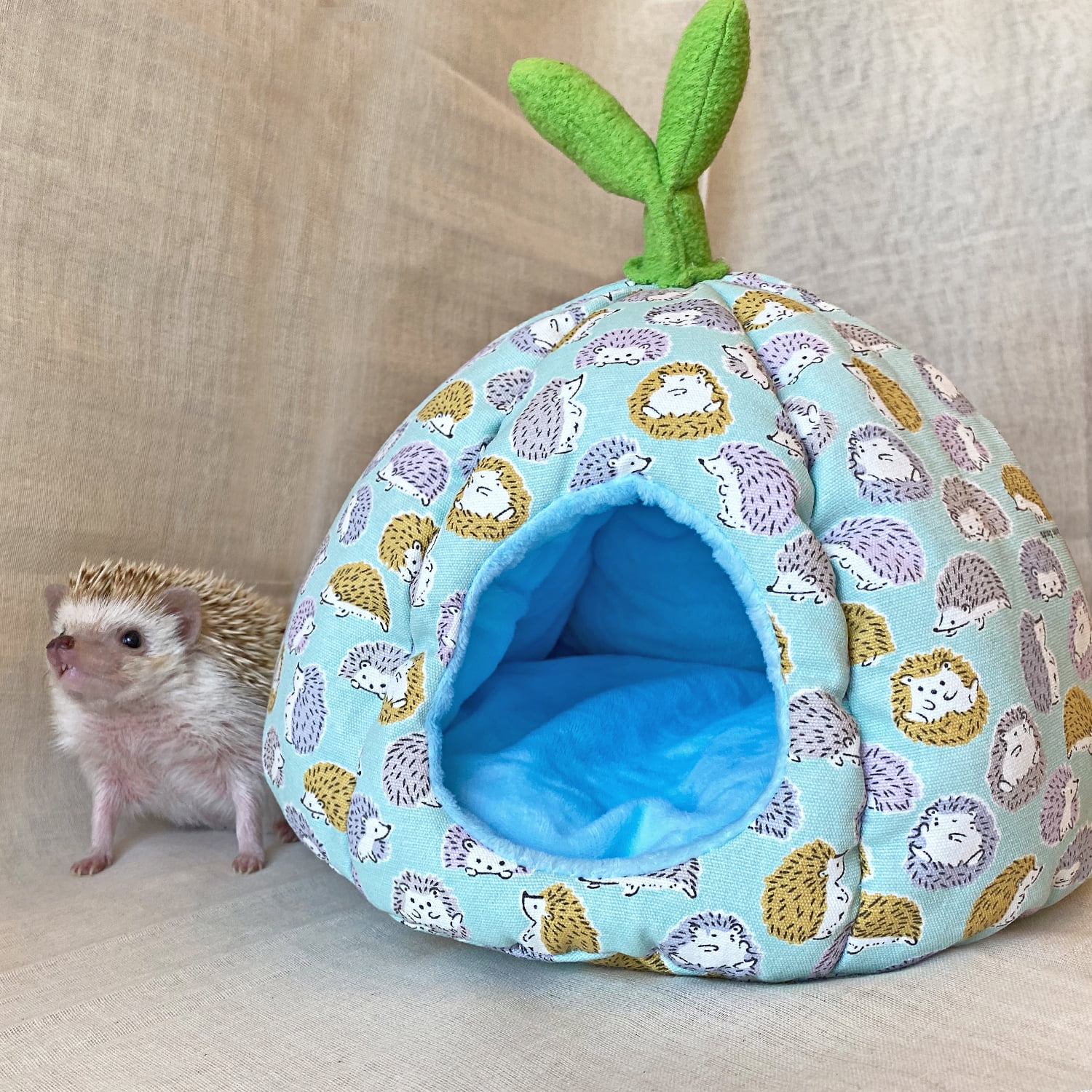 Portable Small Animal Cushion Bed Hideout Cave Habitat Nest for Hedgehog Ferret Squirrel Hamster Rat ( Blue )