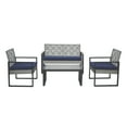 thumbnail image 2 of Patio Furniture Sets 4-Piece Patio Furniture Set Outdoor Balcony Porch Garden Backyard Lawn Furniture Gray Acacia Wood Table Top, Blue Cushion and Light Gray rattan,Outdoor Furniture Sets, 2 of 17