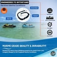 thumbnail image 4 of WavesRx DockingPal™ - Premium Bungee Dock Line 3 ft (2PK) | Elastic Docking Rope with Stainless Steel Carabiners Stretches from 3' to 5', 4 of 6