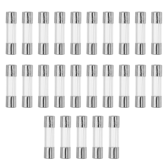 Unique Bargains 25pcs Car 5A Quick Blow Glass Tube Fuses Breaking Voltage 250V 5x20mm 0.2x0.79 Inch Fuse Glass Tubes