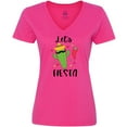thumbnail image 3 of Inktastic Cinco De Mayo Let's Fiesta Cute Cactus with Sombrero Women's V-Neck T-Shirt, 3 of 5