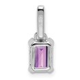 thumbnail image 4 of Auriga 10k White Gold Amethyst and Diamond Pendant for Women (L-15.9mm, W-5.5mm), 4 of 6