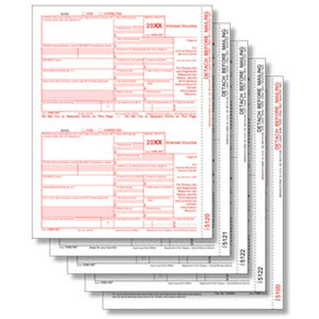IRS Approved 1099-INT 4-part Laser Tax Form Set - 25 Recipients - Year 2019