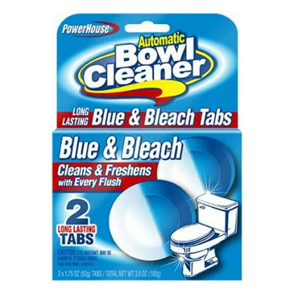 Powerhouse Toilet Bowl Cleaner Blue And Bleach Tabs 2ct Wholesale, (12 - Pack)