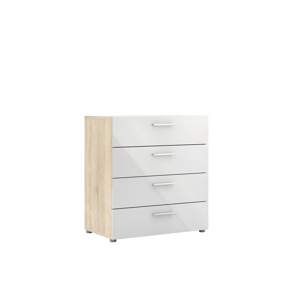 White Wooden Dresser - 4 Drawer Bedroom Furniture for Storage and Organization