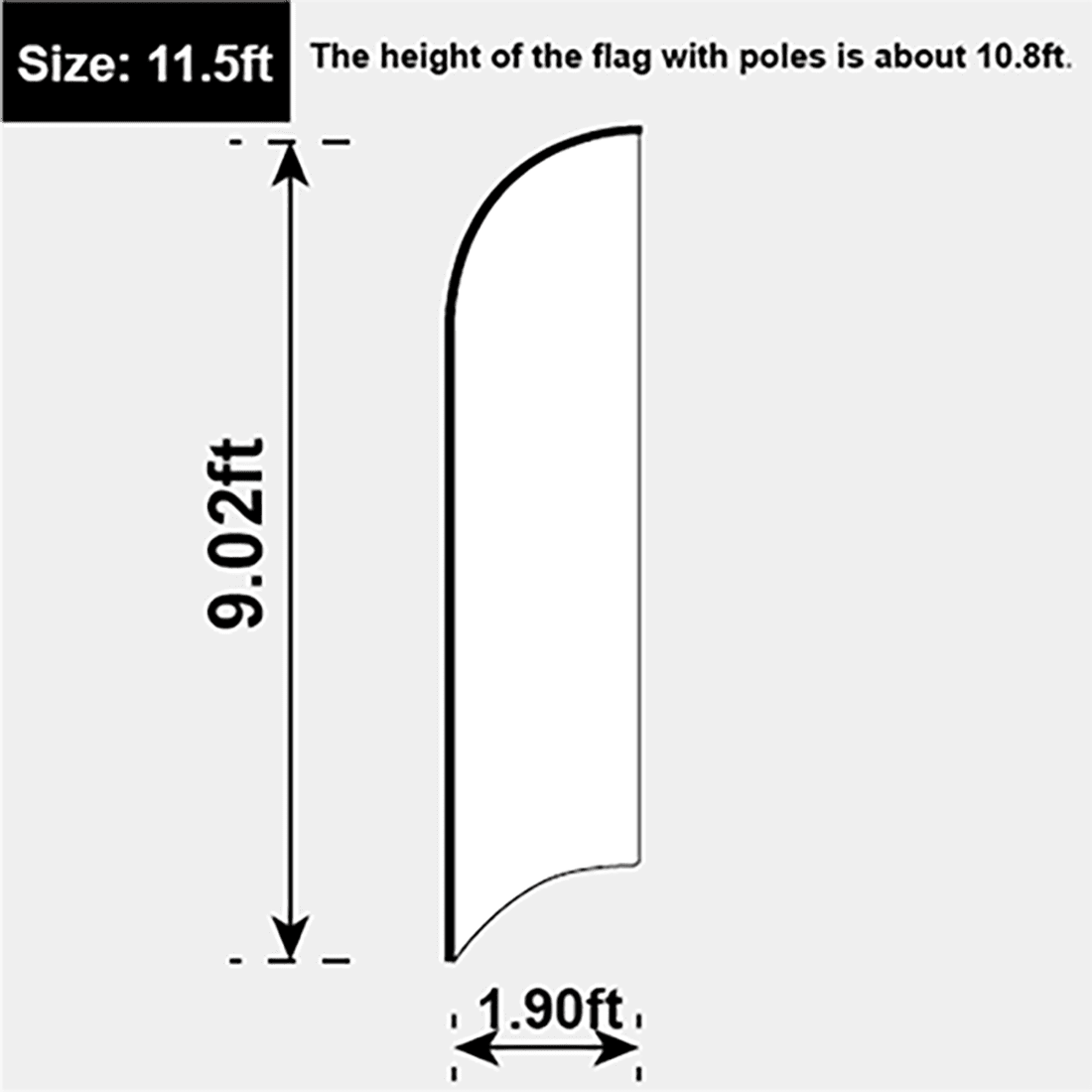 11.5ft / 3.5m Custom Feather Flag Kit with Poles Stake for Business