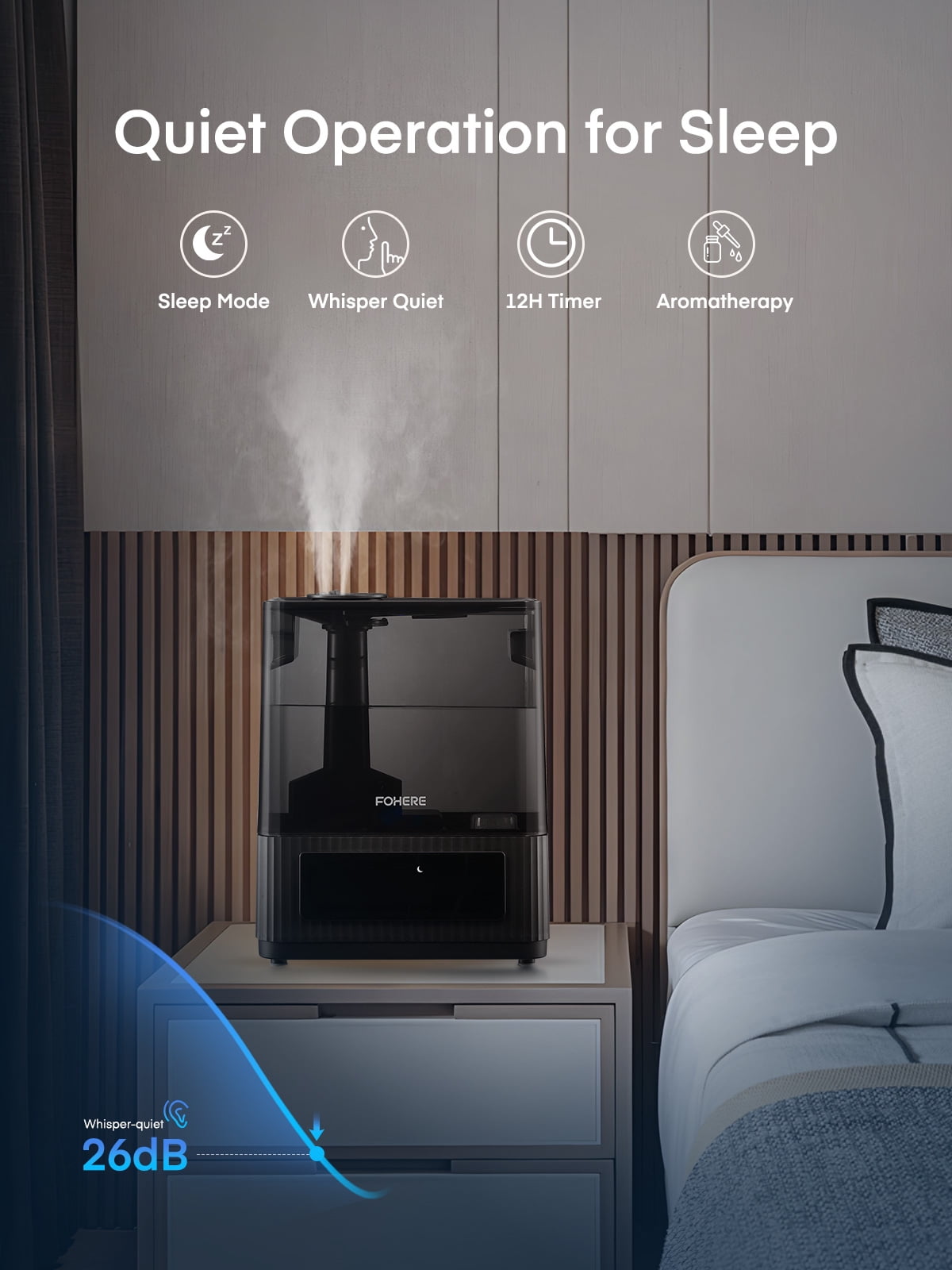 6L Warm Cool Mist Humidifier for Home, Top Fill Ultrasonic Quiet Humidifiers for Plants Baby Kids, Oil Diffuser, Sleep Mode, 12H Timer, Night Light