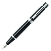 Sheaffer 300 Glossy Black Fountain Pen with Chrome-Plated Trim and Fine Nib