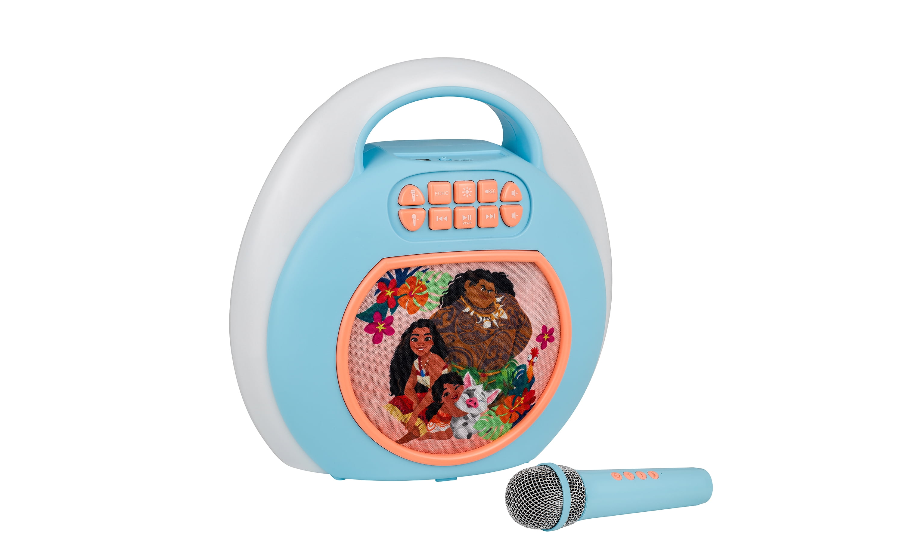 eKids Disney Moana Karaoke Machine for Kids, Bluetooth Speaker with Wireless Microphone