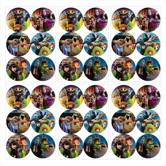 Hotel Transylvania Stickers Labels Birthday Party Favors Thank You Themed Round Circle Baby Shower 60pcs