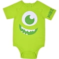 thumbnail image 2 of Disney Monters Inc. Babys Short Sleeve Onesie with Cap, Mike Wazowski or Sully Costume, Romper Set, 2 of 4