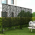 thumbnail image 6 of FENCY Privacy Screen Freestanding Room Divider Outdoor Privacy Metal Fence Panel Series Black 6.3 ft. H X 4 ft. W, 6 of 6