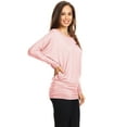 thumbnail image 2 of Women's Boat Neck 3/4 Dolman Sleeve Basic Top Regular & Plus Size Made in USA, 2 of 3