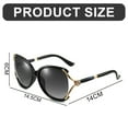thumbnail image 2 of Elegant and stylish European and American sunglasses with large frame, made of PC and TAC, Black, 2 of 5