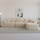 thumbnail image 4 of Ilios Innova | Sala Modular Catania de 4 Piezas, Relleno de Espuma, Tela Chenille Acanalada Beige, Diseño Minimalista Configurable con Taburete, 4 of 9